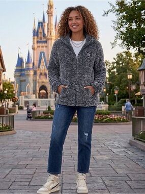 Disney || Full-Zip Fuzzy Jacket || medium